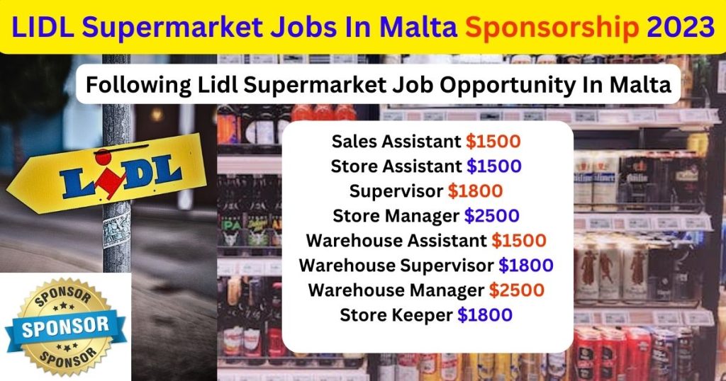 LIDL Supermarket Jobs In Malta Sponsorship 2023