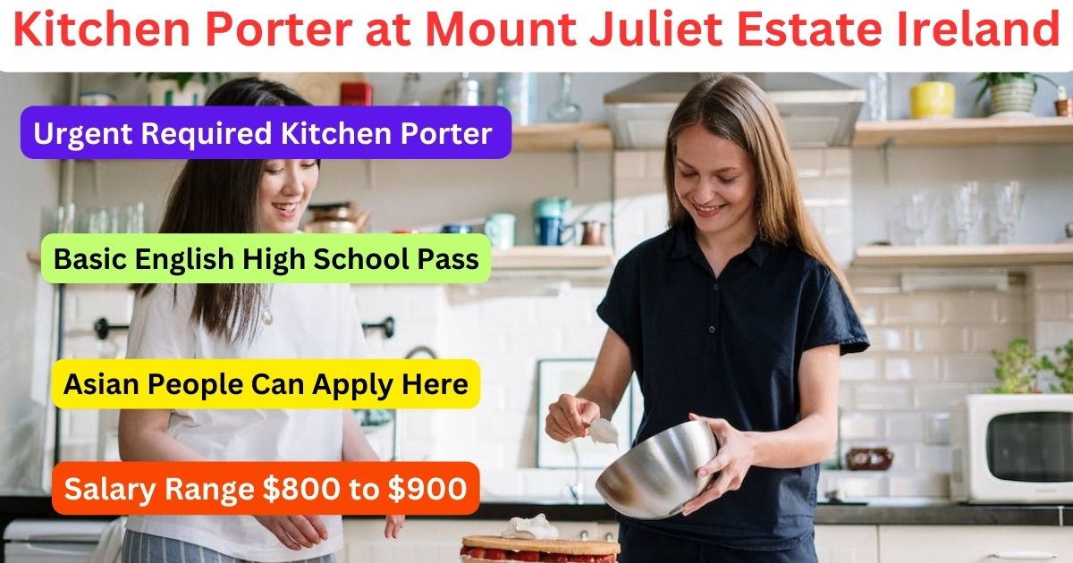 Kitchen Porter at Mount Juliet Estate Ireland